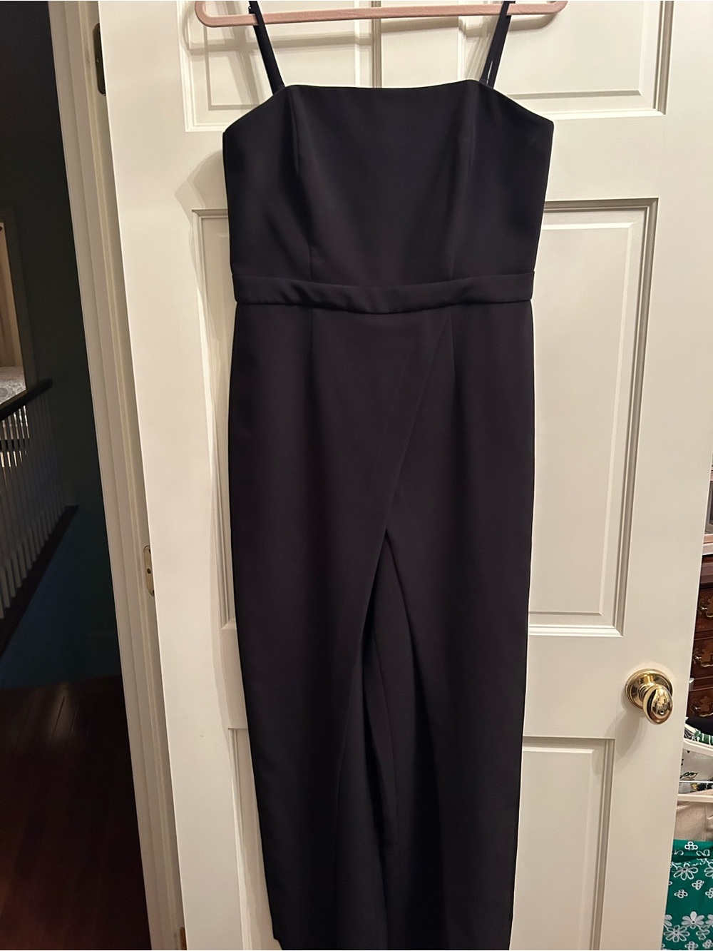 White House Black Market Black Strapless Column pant suit